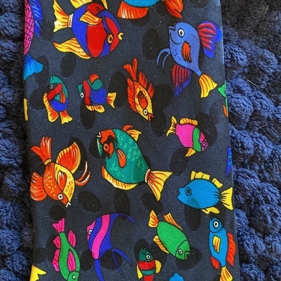 3 Addiction Silk Ties Men’s Novelty print Golf parrot fish Event Fun costume - Picture 2 of 8